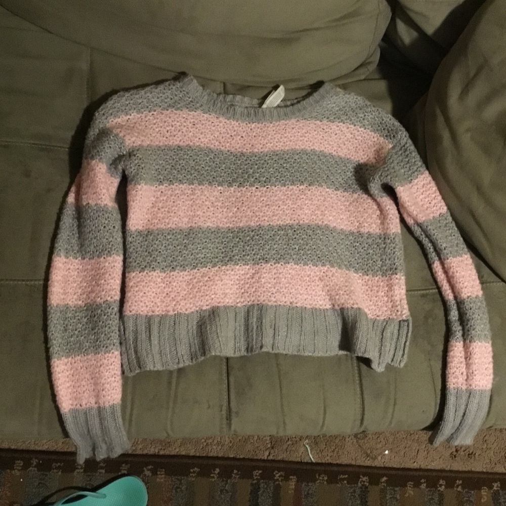 AEROPOSTALE KNITTED LONG SLEEVE CROP TOP